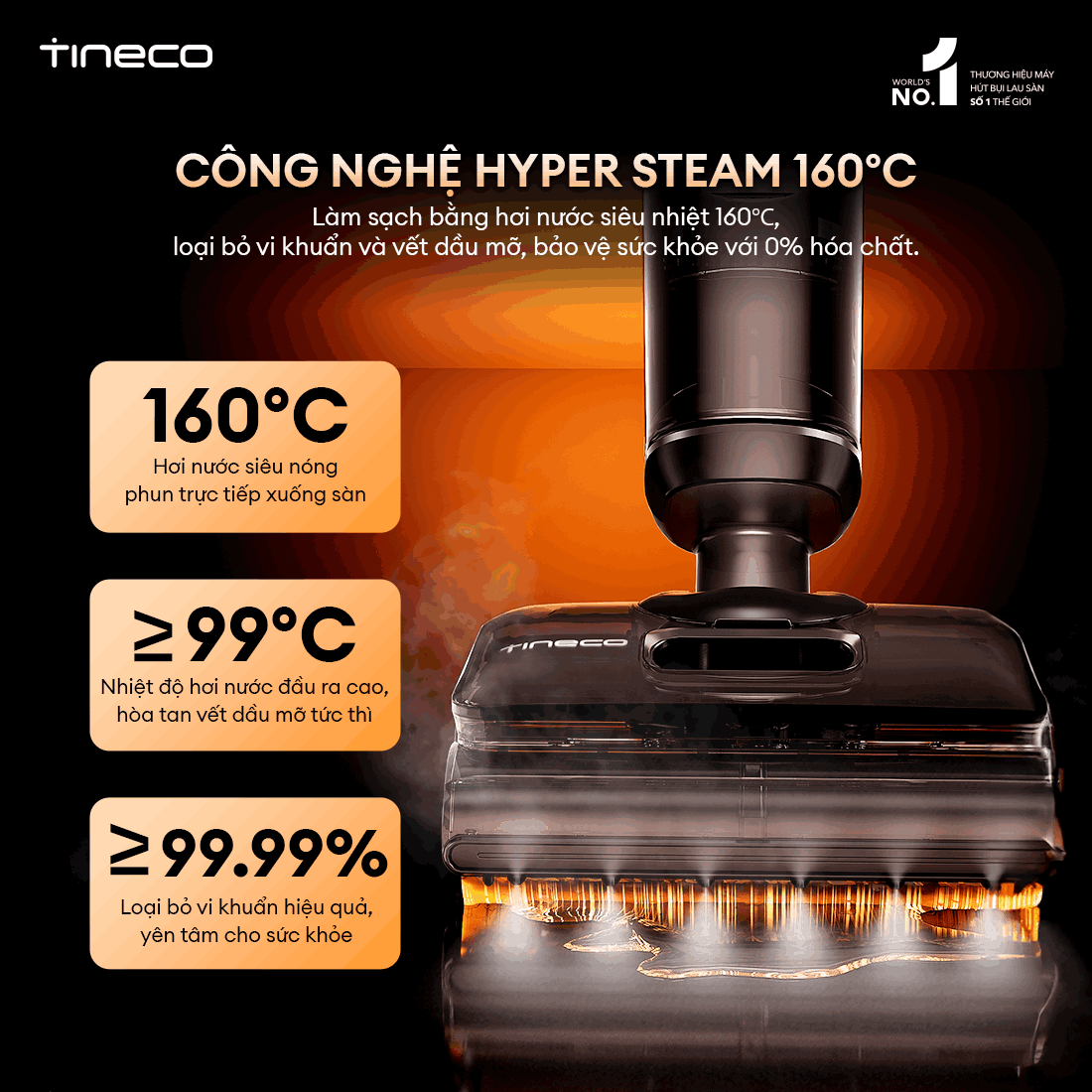 Máy hút bụi lau sàn khô ướt Tineco Floor One S7 Stretch Steam 